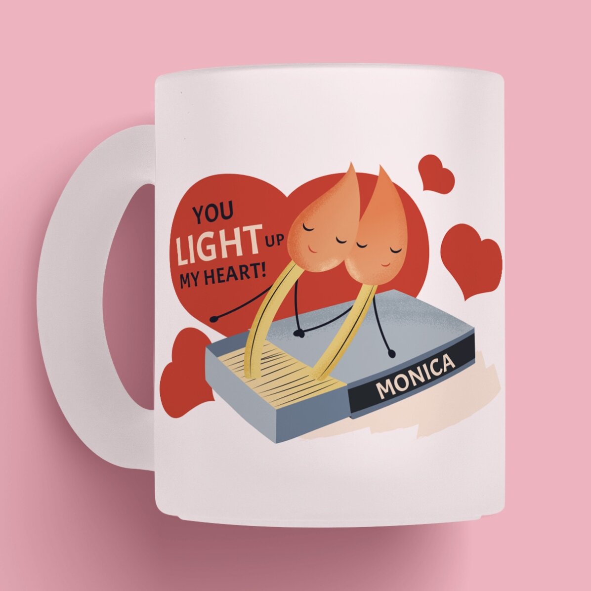 Cană mată personalizată cu mesaj - Light up my heart