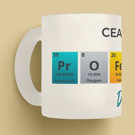 Cană sticlă mată personalizată cu mesaj - Pentru profesorii de Chimie