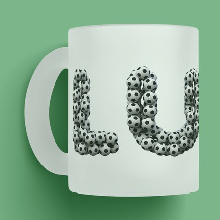 Cană sticlă mată personalizată cu nume - Fotbal 