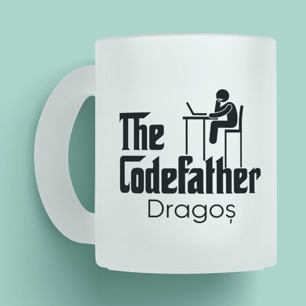 Cană mată personalizată cu nume - The codefather