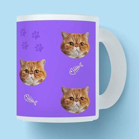 Cană sticlă mată personalizată cu o poză - Cat