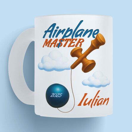 Cană mată personalizată cu text - Airplane Master