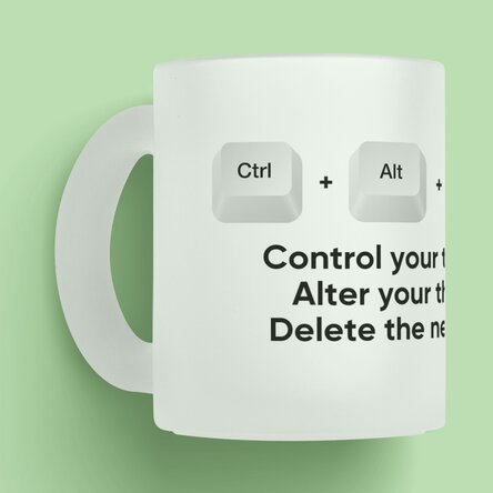 Cană mată personalizată cu text - Ctrl + Alt + Del