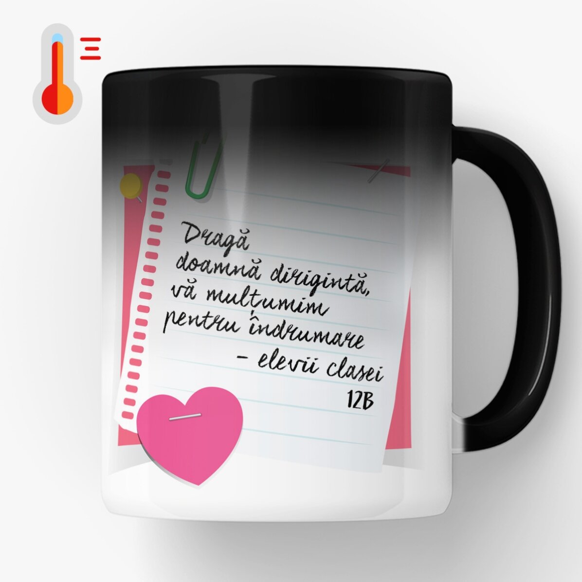 Cană sticlă mată personalizată cu text - Doamna Dirigintă 