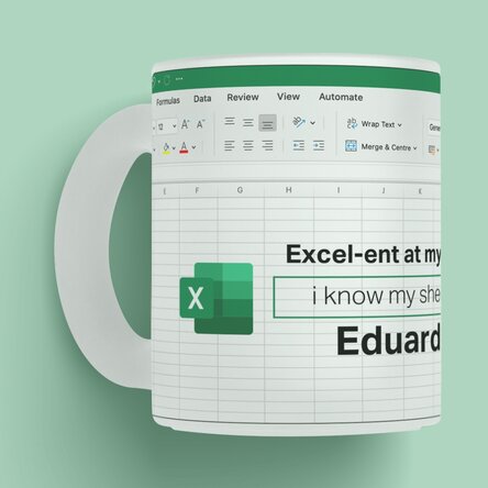 Cană mată personalizată cu text - Excel