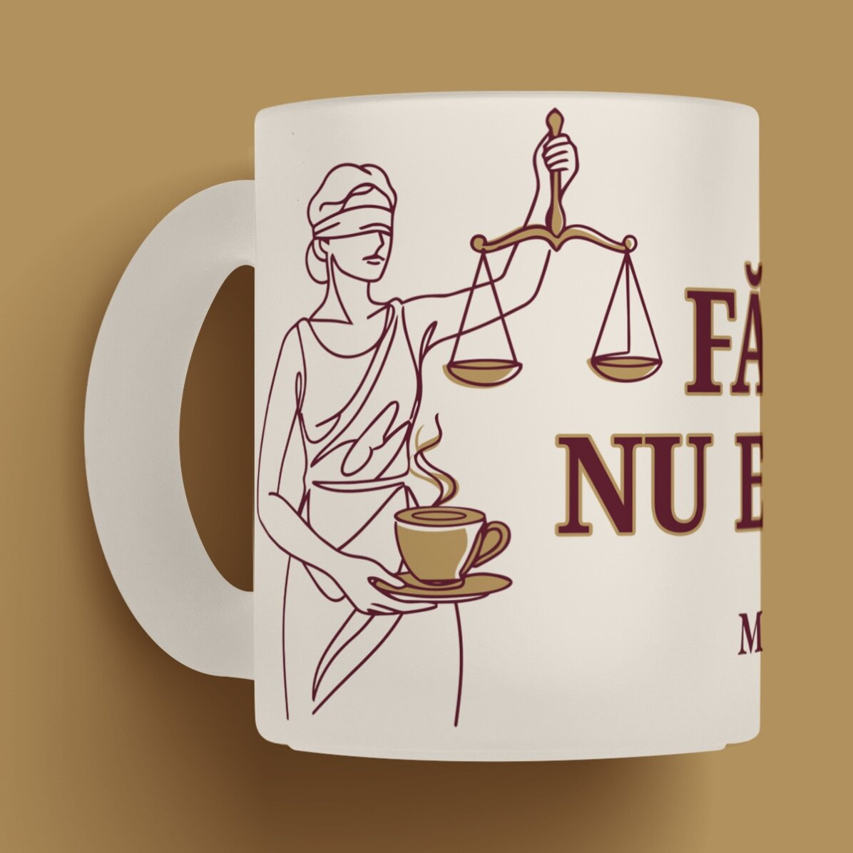 Cană mată personalizată cu text pentru avocați