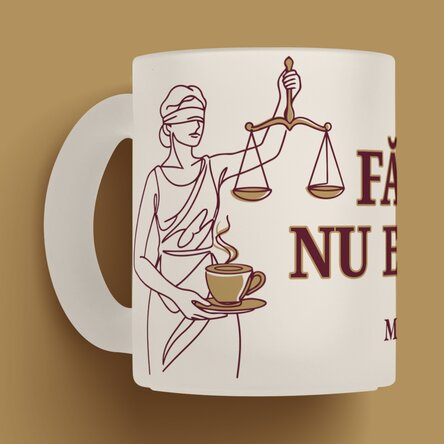 Cană mată personalizată cu text pentru avocați