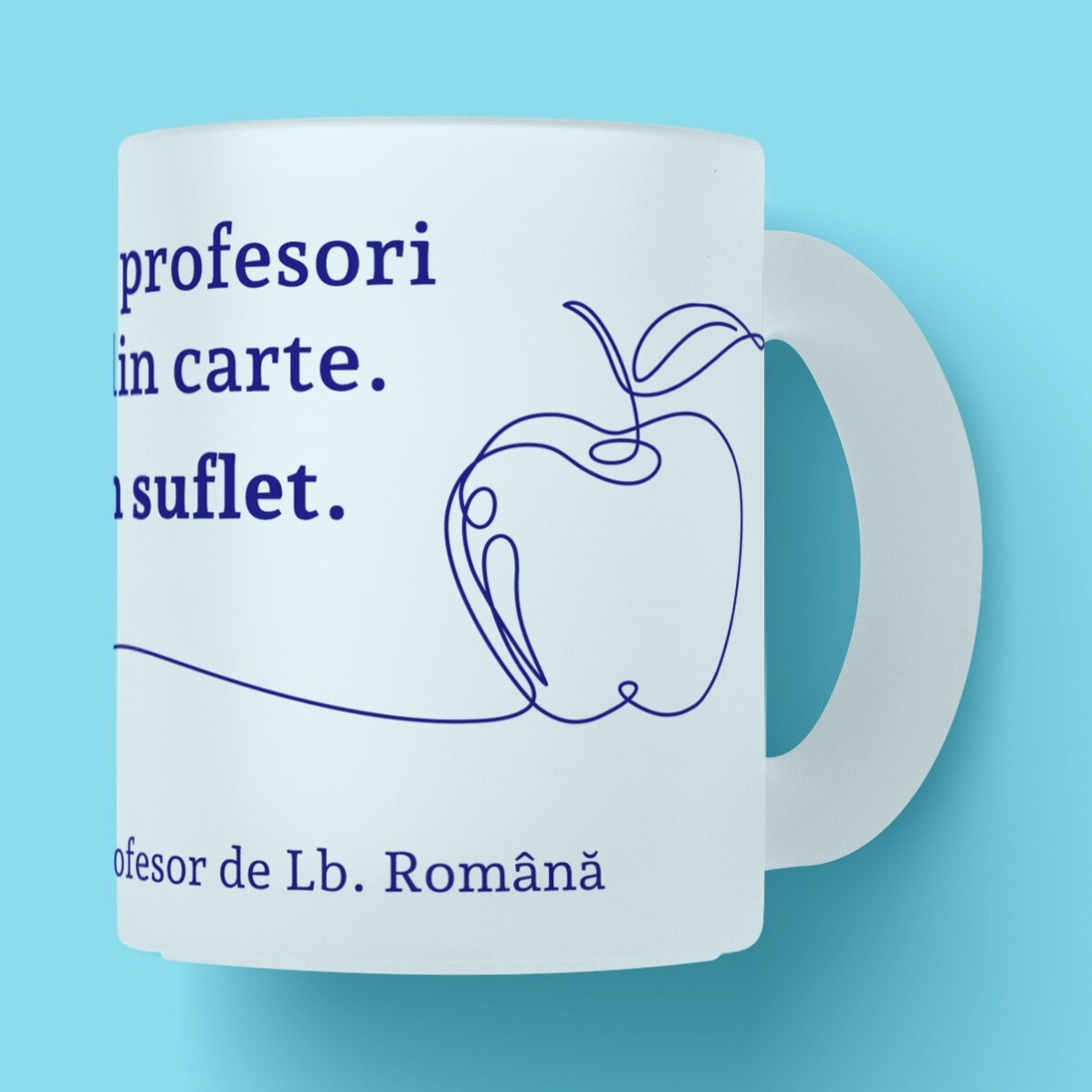 Cană mată personalizată cu text pentru profesori