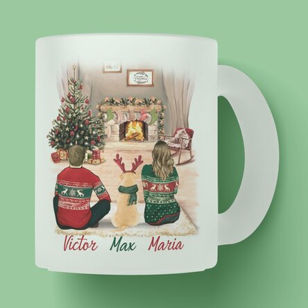 Cană sticlă mată personalizată cu text - Winter 