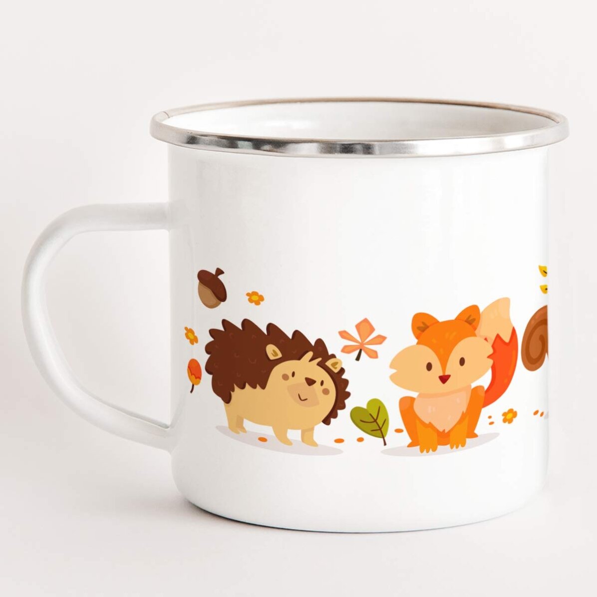 Cană metalică emailată pentru copii - Toamnă