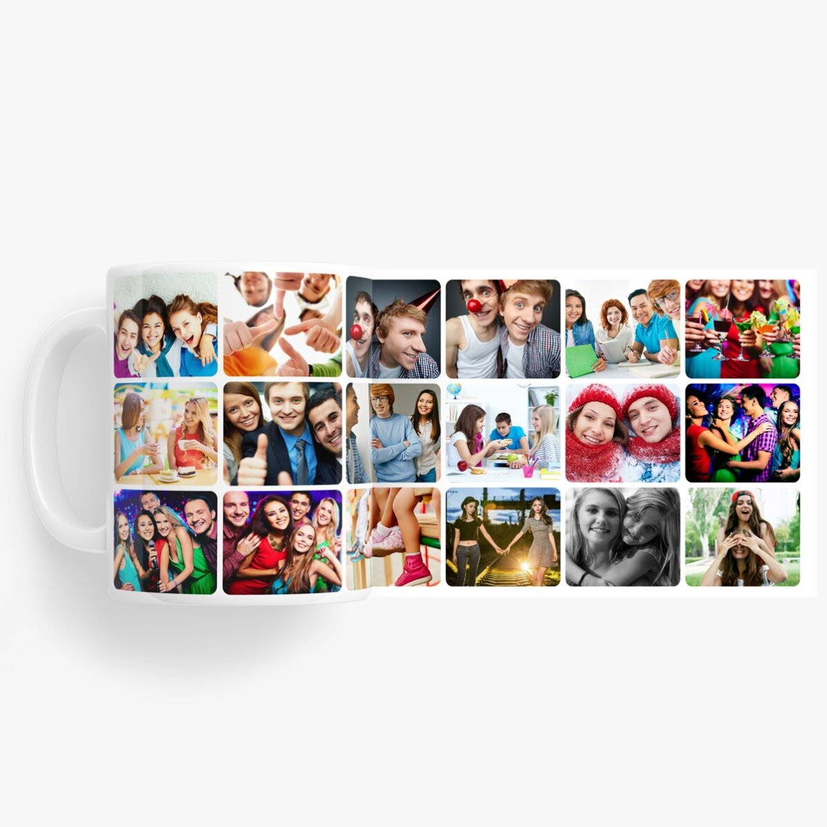 Cană personalizată cu un colaj de 18 poze