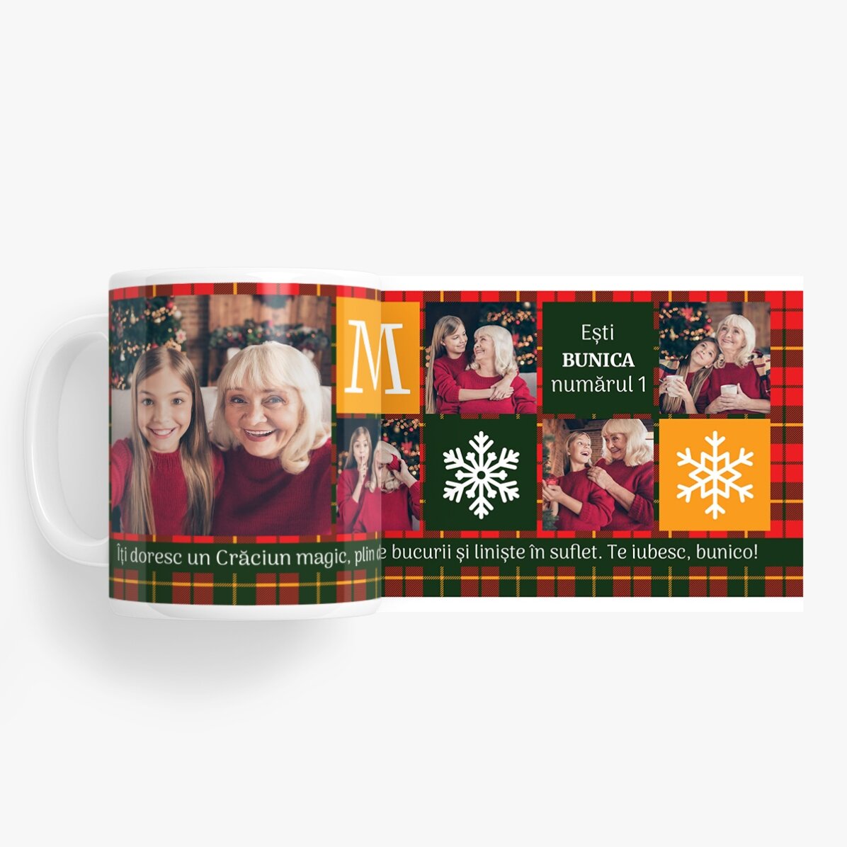 Cană personalizată cu 5 poze și text - Christmassy