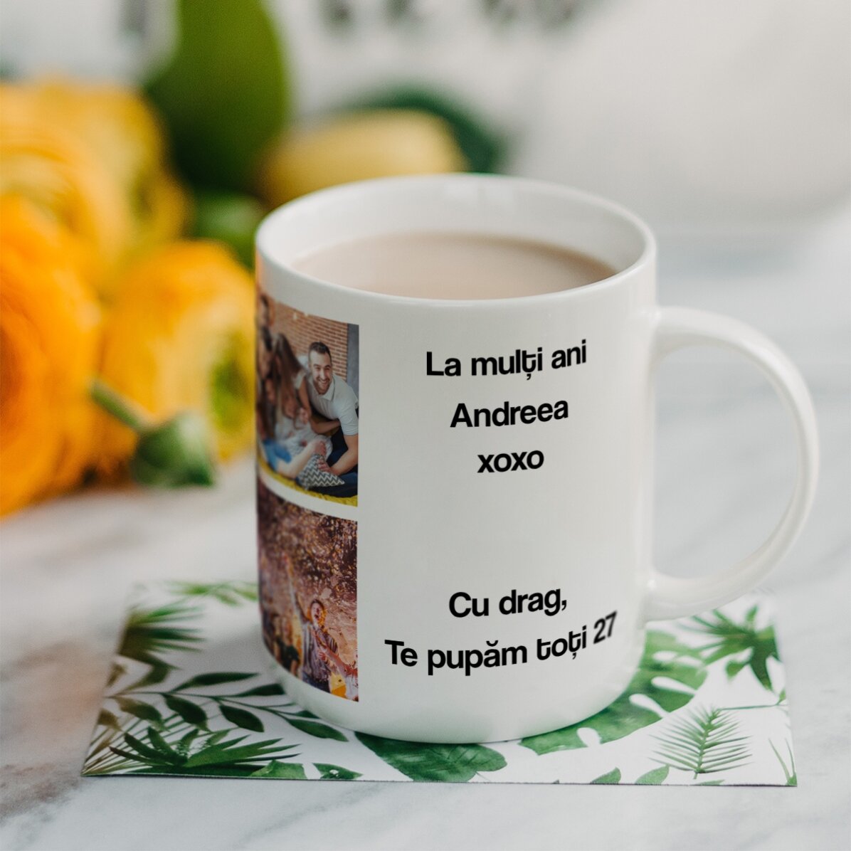Cană personalizată cu 6 poze și mesaj