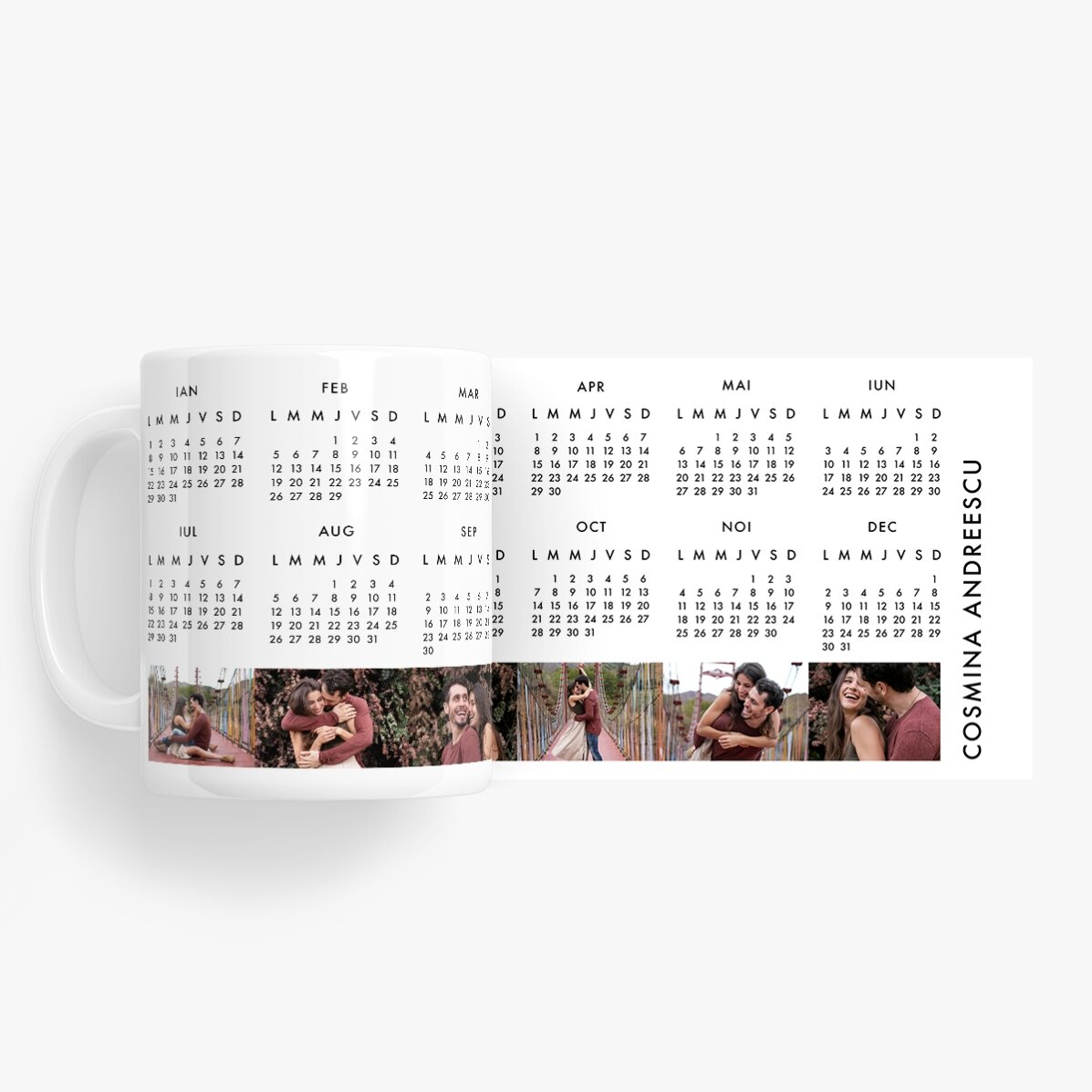 Cană personalizată cu calendar și 6 poze