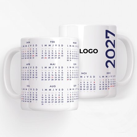 Cană personalizată cu calendar și logo