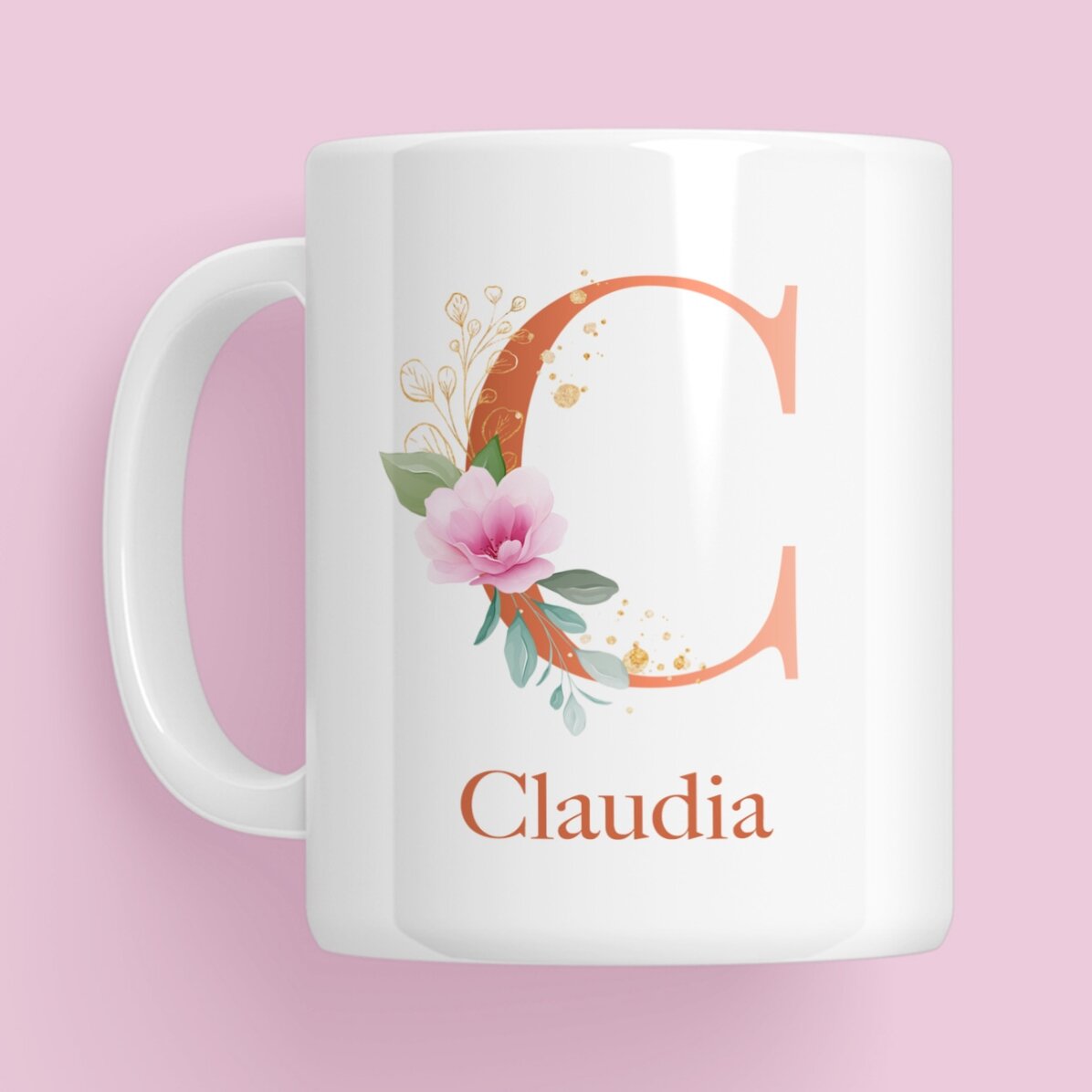 Cană personalizată cu inițială, nume și poză