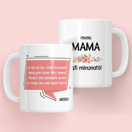 Cană personalizată cu mesaj pentru mama x Flick