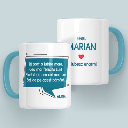 Cană personalizată cu mesaj pentru soț x Flick