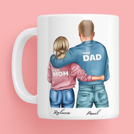 Cană personalizată cu nume - Mom & Dad
