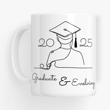 Cană personalizată cu nume și text - Line art Graduation