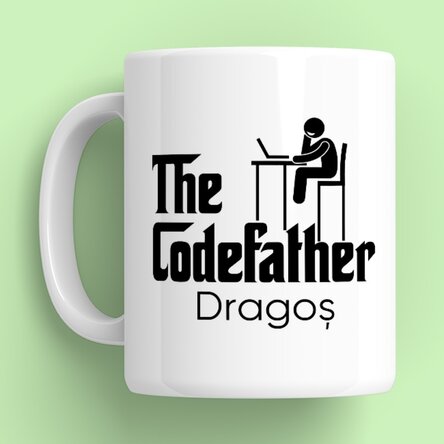 Cană personalizată cu nume - The codefather