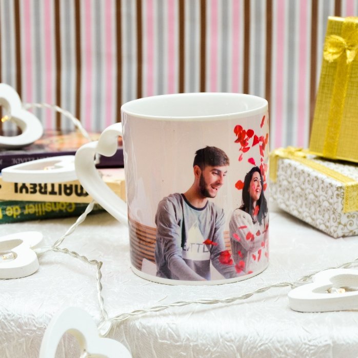 Cană personalizată cu o poză landscape  - model toartă în formă de inimă