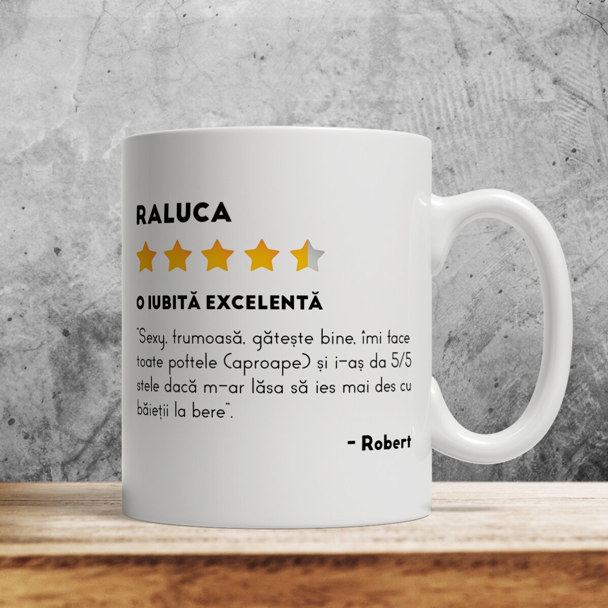 Cană personalizată cu o poză și text - Review