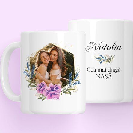 Cană personalizată cu poză și mesaj - Cea mai dragă