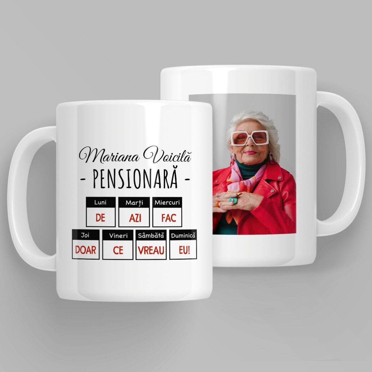 Cană personalizată cu poză și mesaj - Pensionare