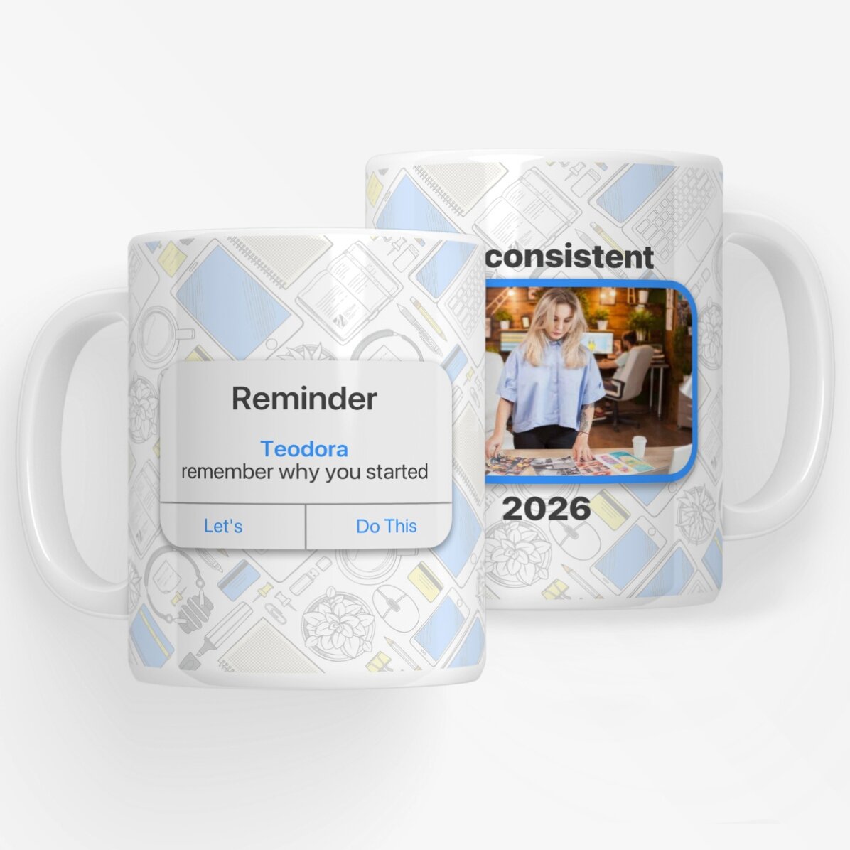 Cană personalizată cu poză și text - Reminder