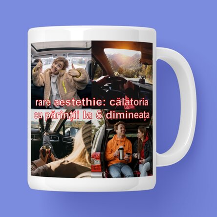 Cană personalizată cu poze și text - Rare aestethic