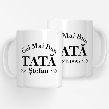 Cană personalizată cu text - Cel mai bun tată