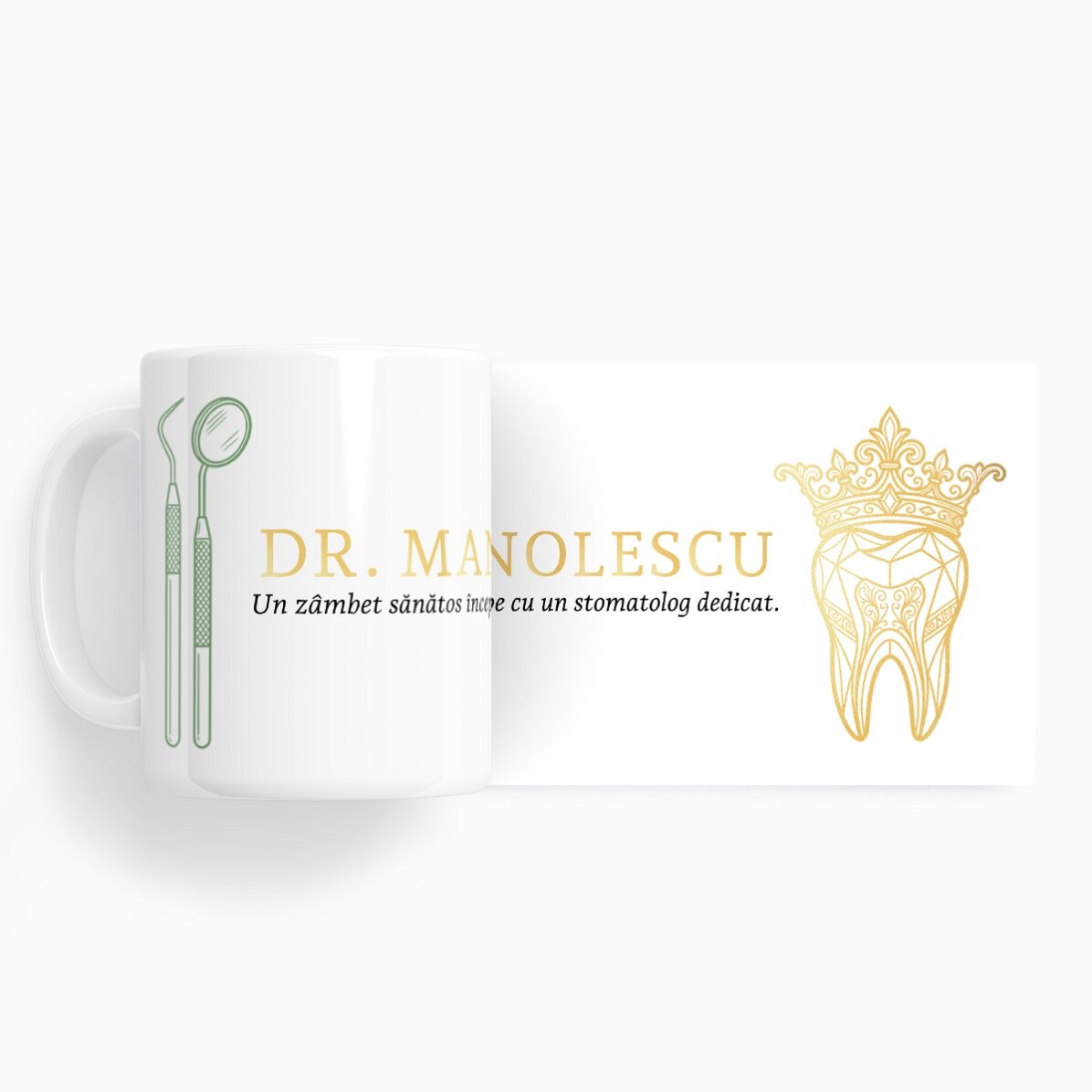 Cană personalizată cu text - Golden Dentist