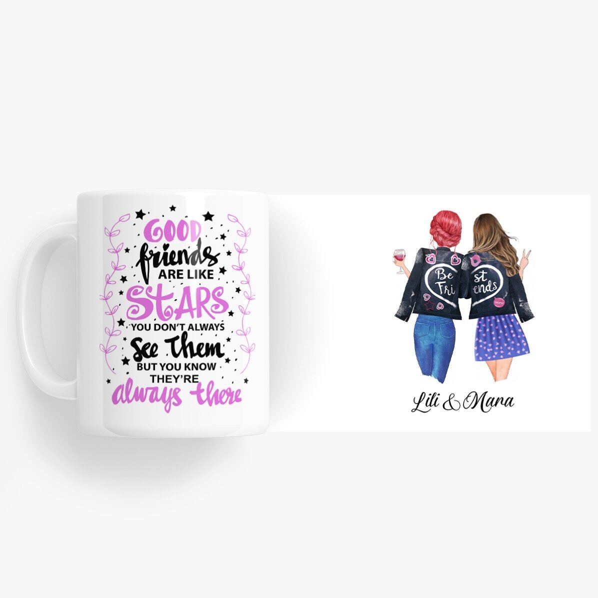 Cană personalizată cu text - Good friends