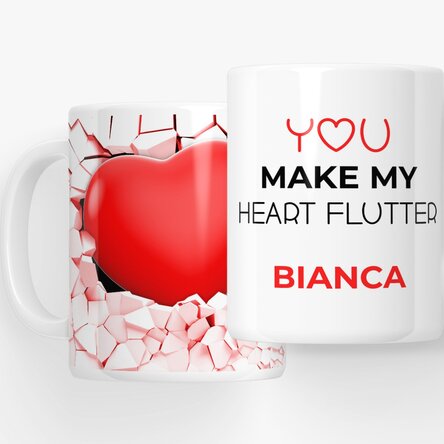 Cană personalizată cu text - Heart Bang