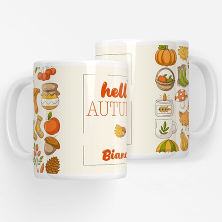 Cană personalizată cu text - Hello Autumn