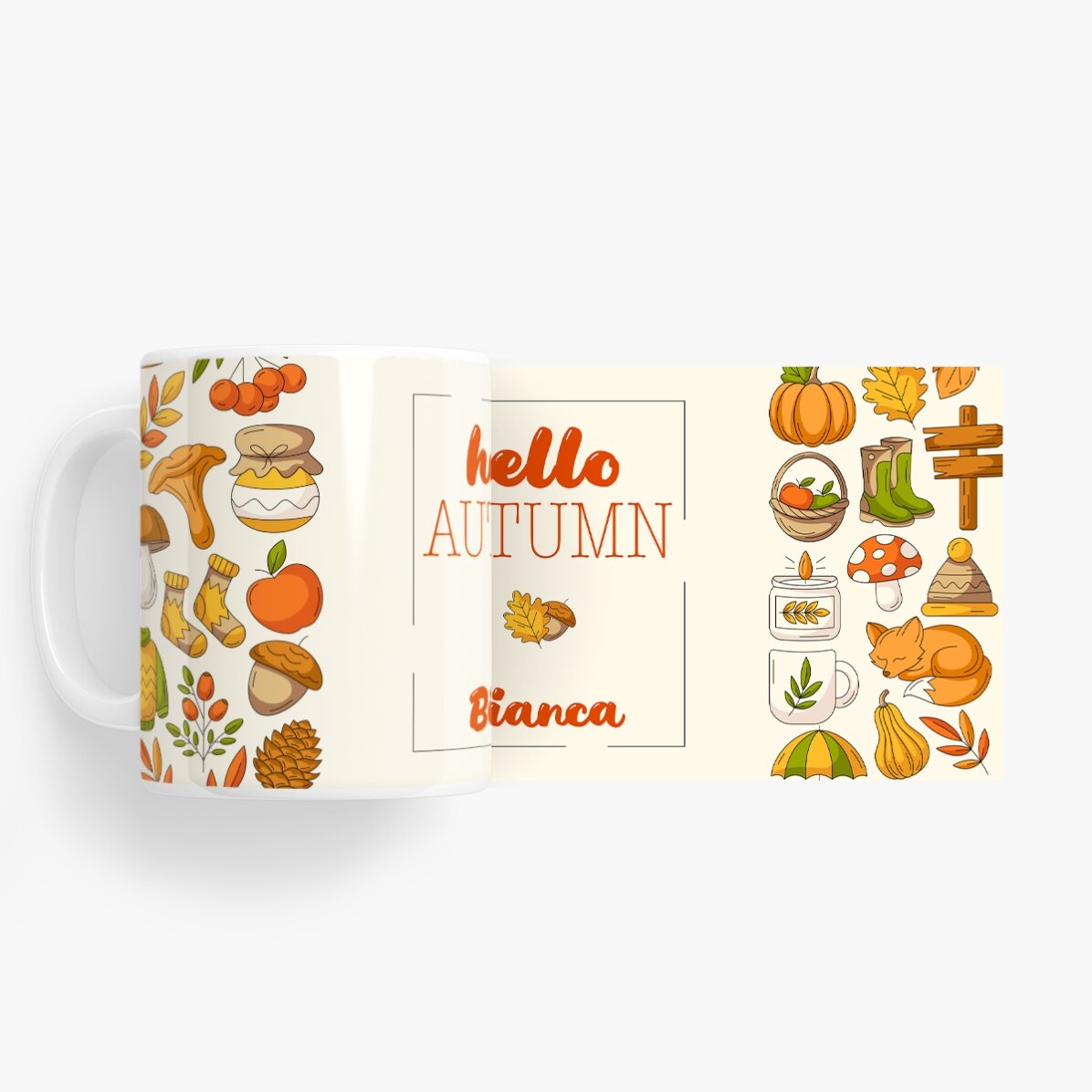Cană personalizată cu text - Hello Autumn