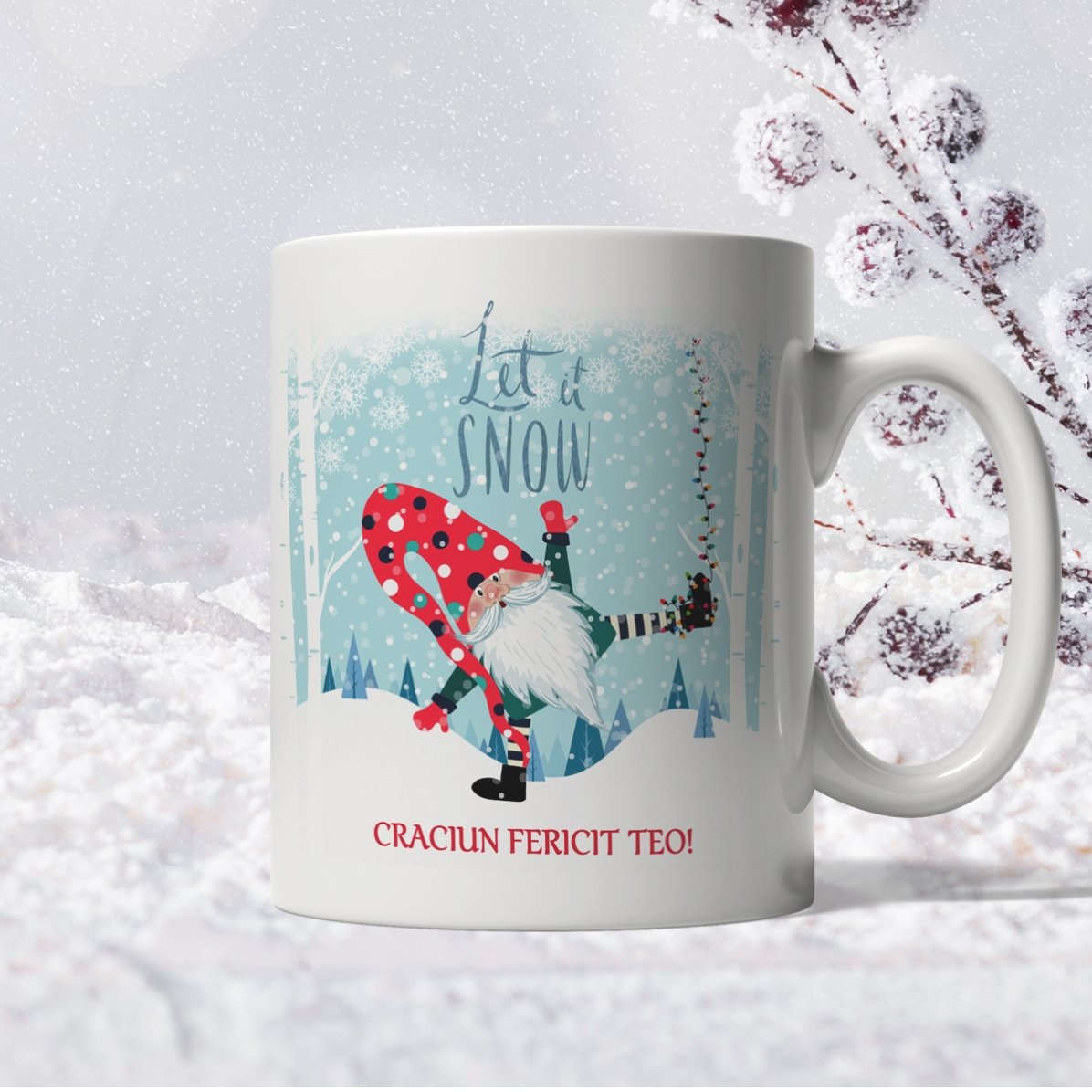 Cană personalizată cu text - Let it snow