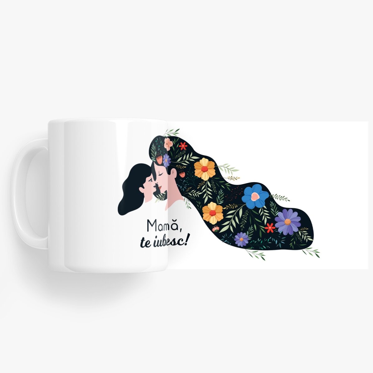 Cană personalizată cu text - Mamă, te iubesc! 