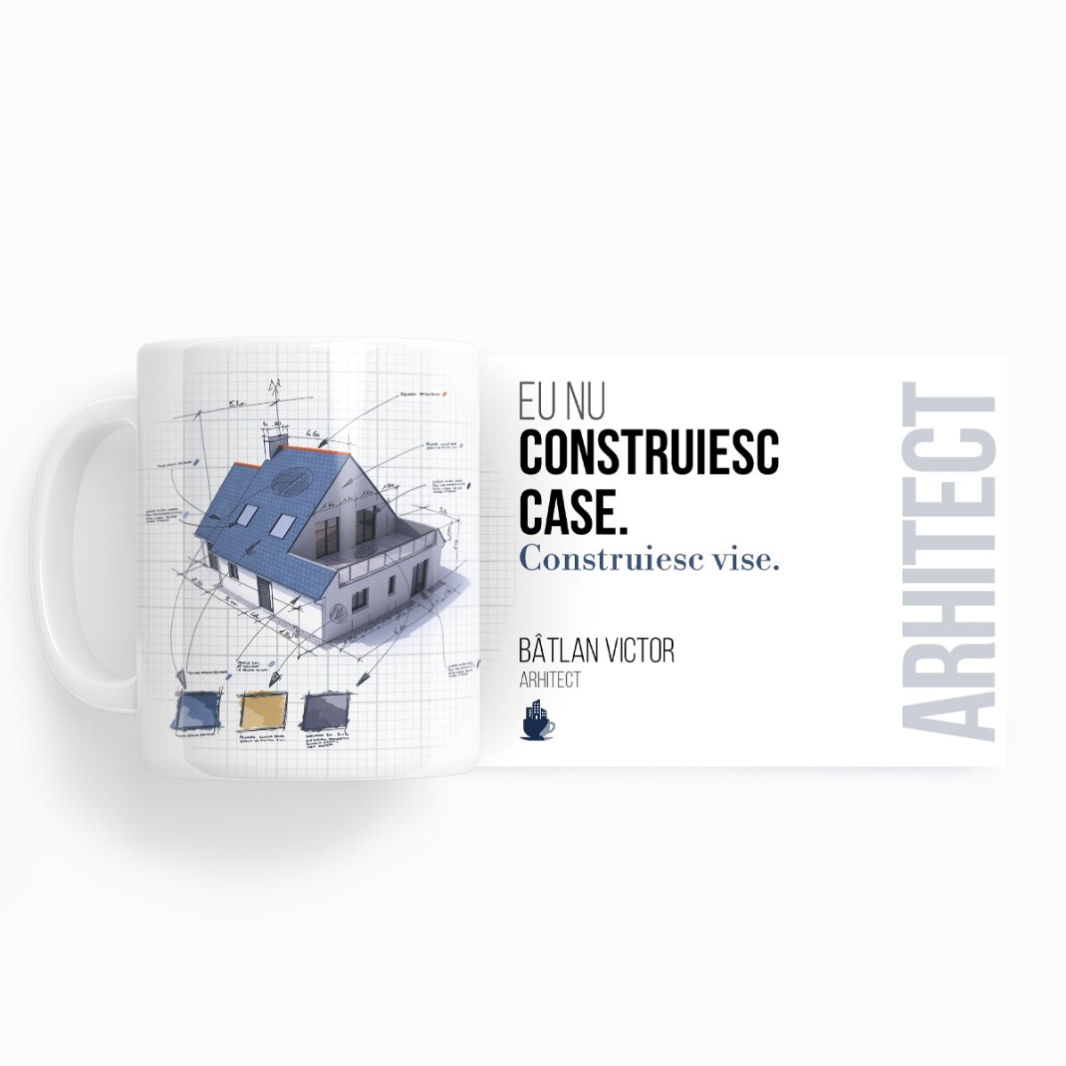 Cană personalizată cu text pentru arhitecți