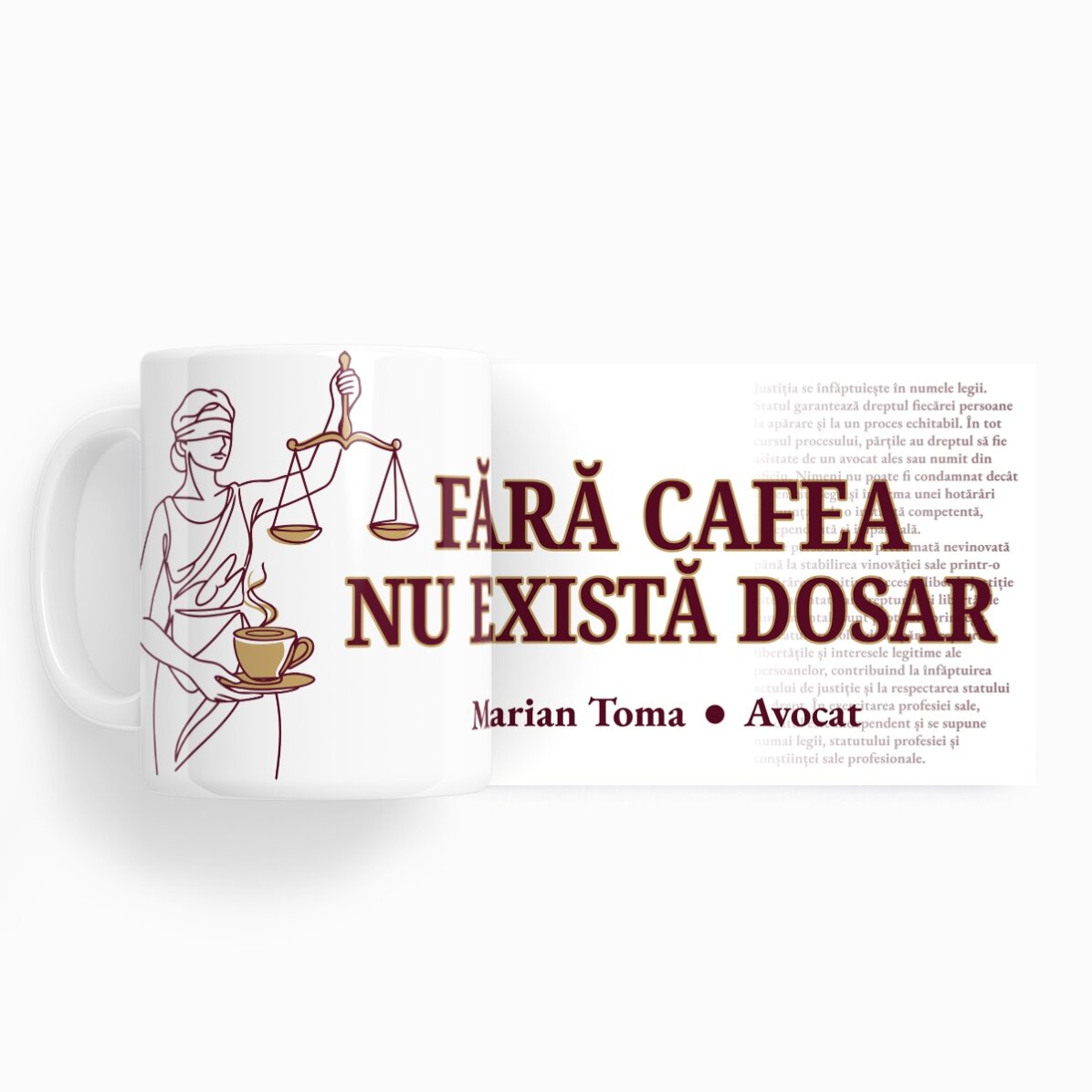 Cană personalizată cu text pentru avocați 