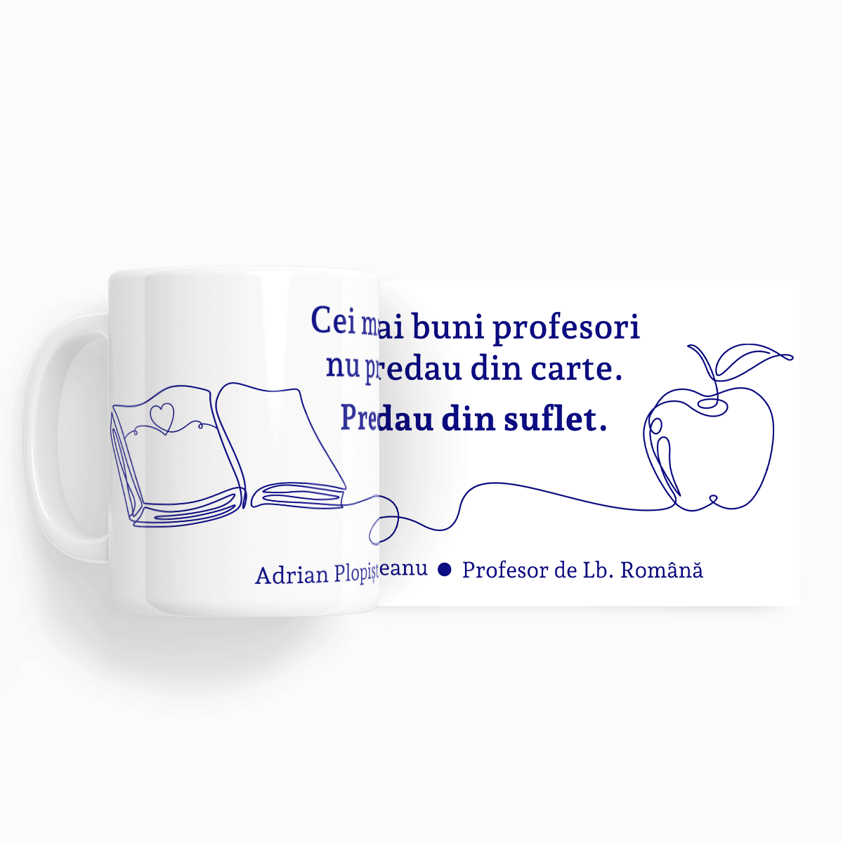 Cană personalizată cu text pentru profesori 