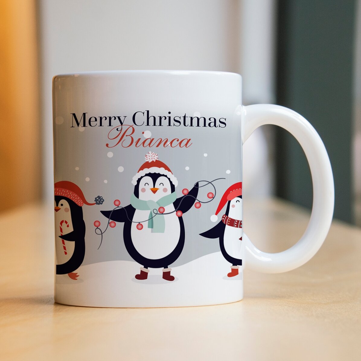 Cană personalizată cu text - Pinguini