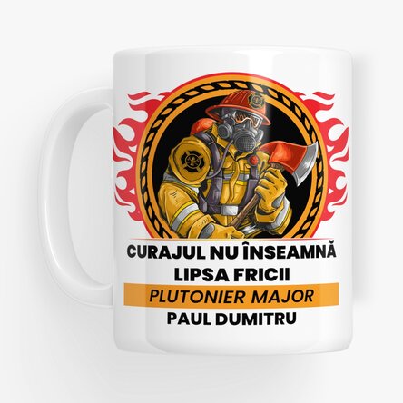 Cană personalizată cu text - Pompier