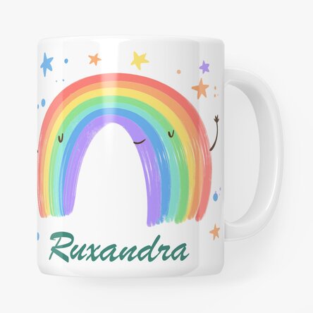Cană personalizată cu text - Rainbow