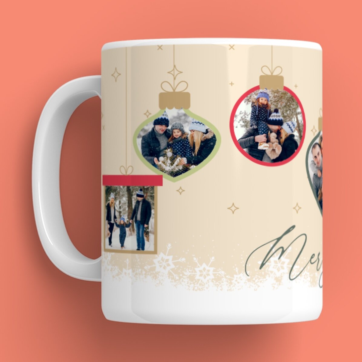 Cană personalizată cu text și poze - Amintiri de Crăciun