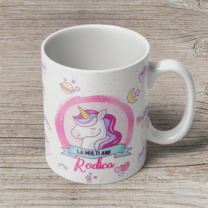 Cană personalizată cu text - Unicorni