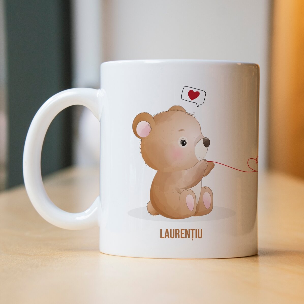 Cană personalizată cu text - Ursuleți îndrăgostiți