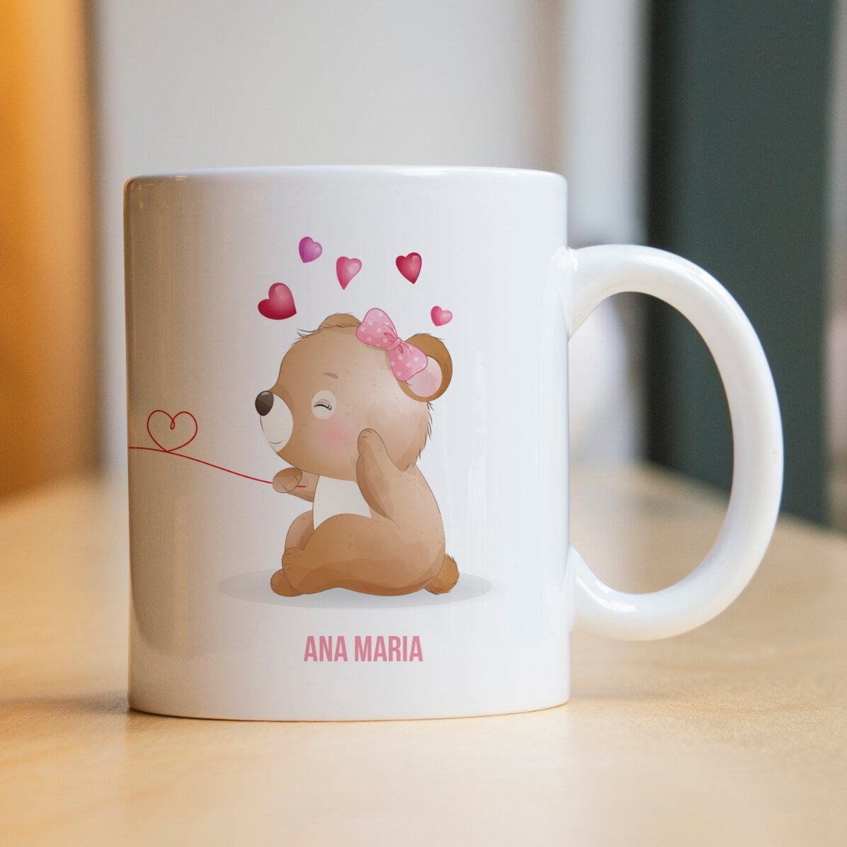 Cană personalizată cu text - Ursuleți îndrăgostiți
