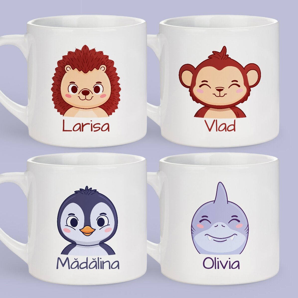 Cană personalizată pentru copii cu nume - Animăluț simpatic